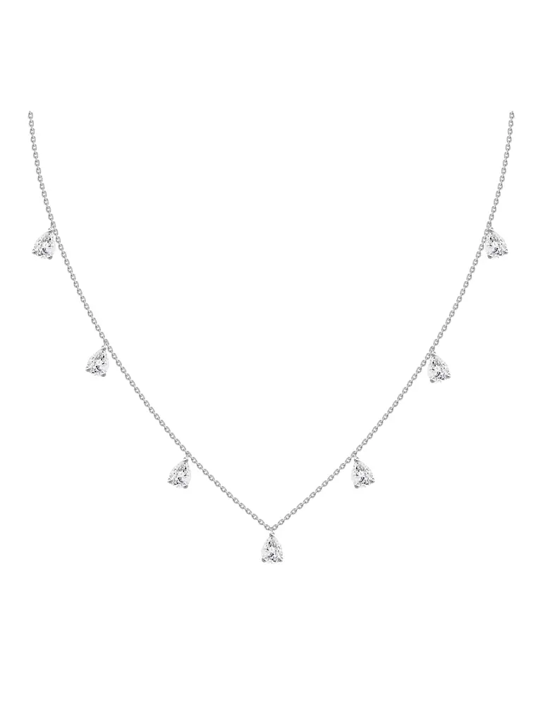 Collar de Diamantes Gota Colgantes 105 Puntos Oro Blanco 18K 1