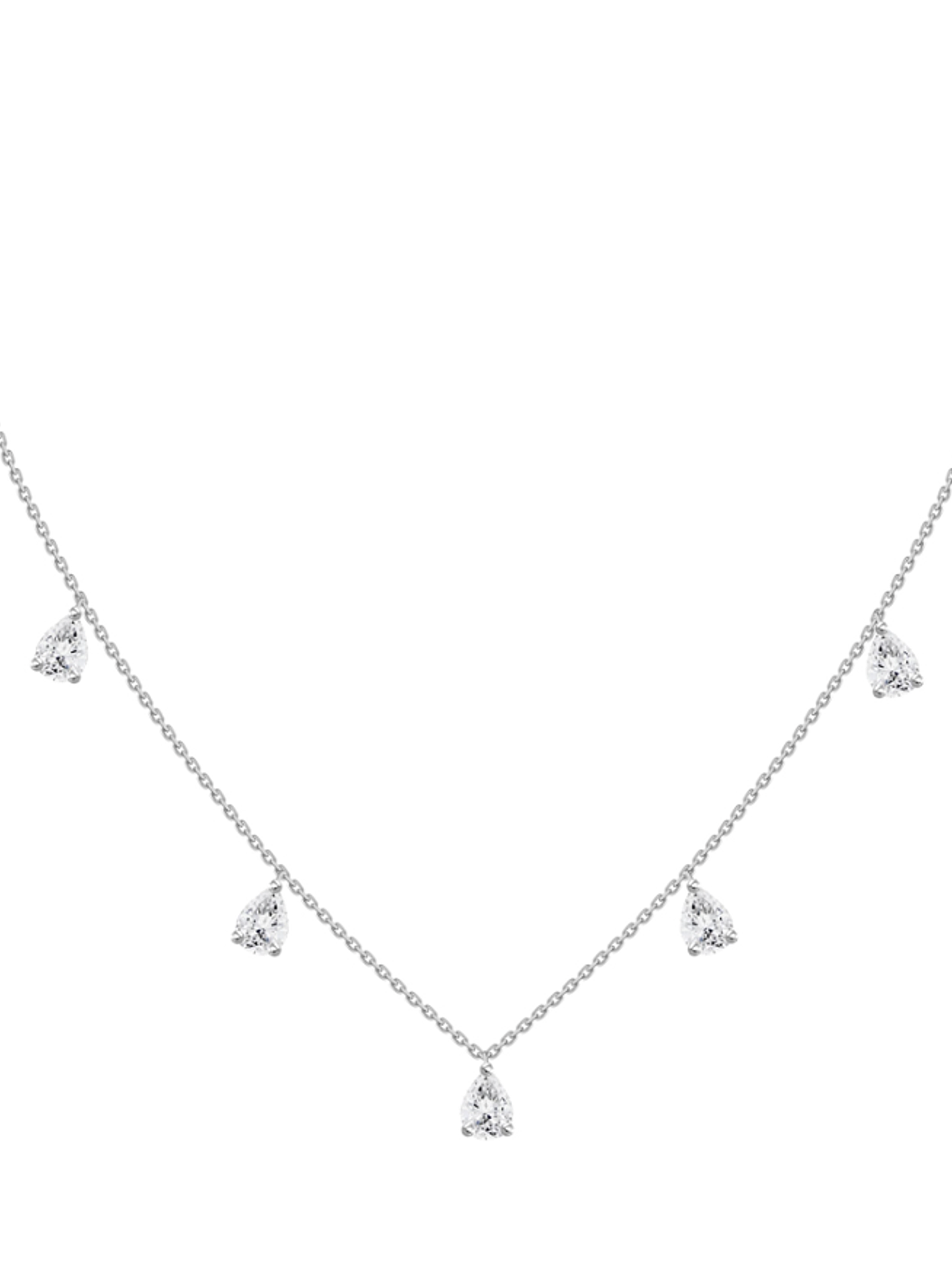 Collar de Diamantes Gota Colgantes 105 Puntos Oro Blanco 18K 1