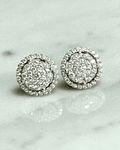 Maxi Aros Diamantes Redondos Grandes 15 mm en Oro Blanco 18K