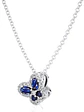 Colgante Mariposa Zafiros Azules y Diamantes en Oro Blanco 18K - Miniatura 2