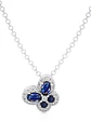 Colgante Mariposa Zafiros Azules y Diamantes en Oro Blanco 18K - Miniatura 1