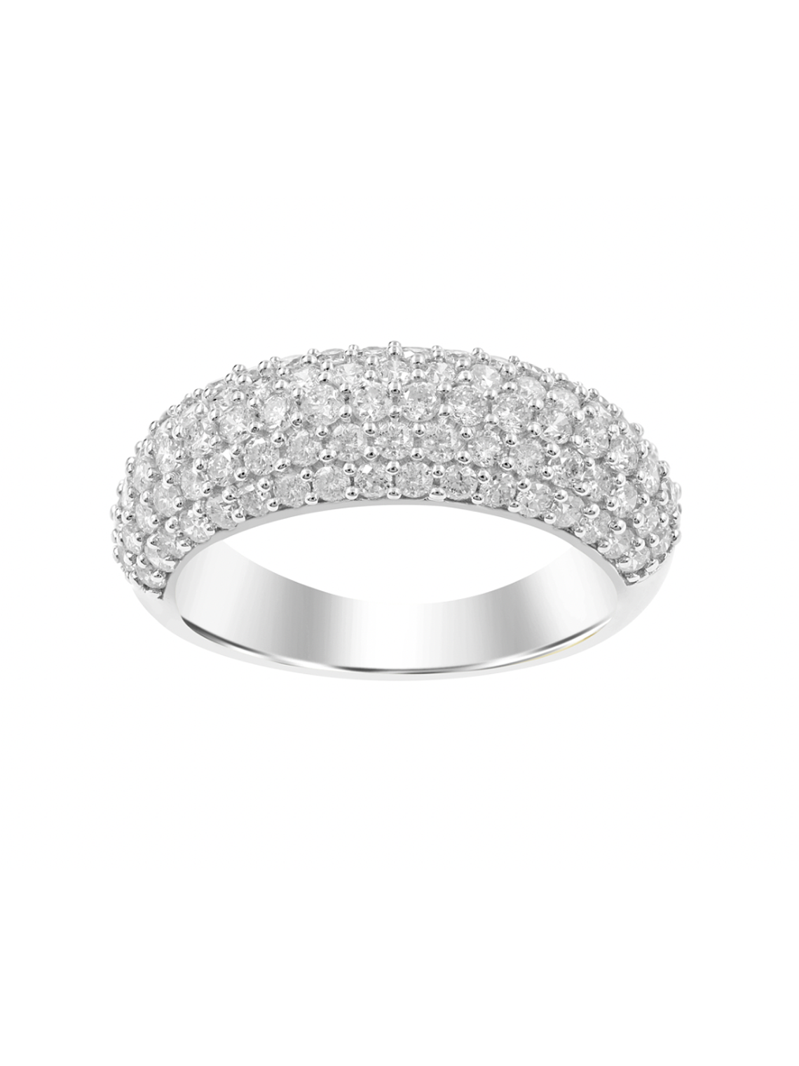 Gran Anillo Cintillo Engaste en Pavé Oro Blanco 18K 1