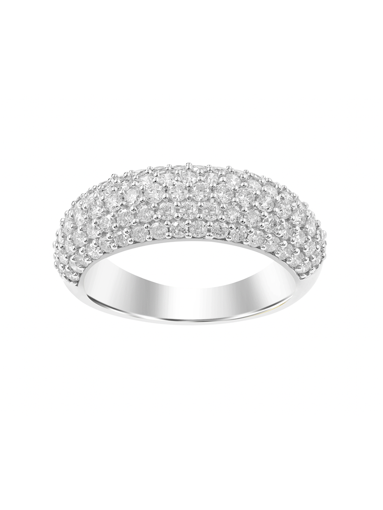 Gran Anillo Cintillo Engaste en Pavé Oro Blanco 18K 1