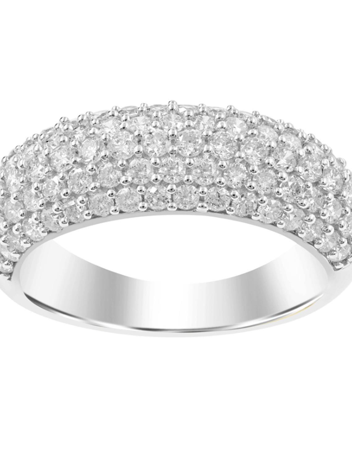 Gran Anillo Cintillo Engaste en Pavé Oro Blanco 18K 1