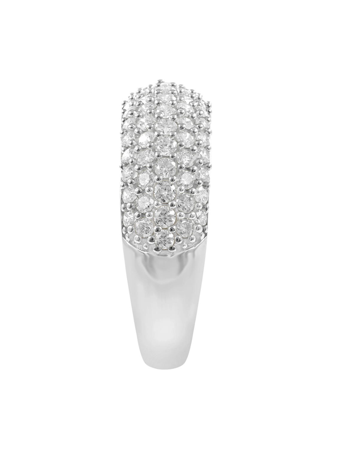 Gran Anillo Cintillo Engaste en Pavé Oro Blanco 18K 2