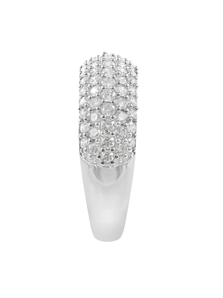 Gran Anillo Cintillo Engaste en Pavé Oro Blanco 18K 2