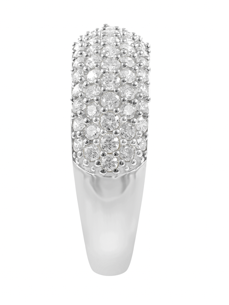 Gran Anillo Cintillo Engaste en Pavé Oro Blanco 18K 2