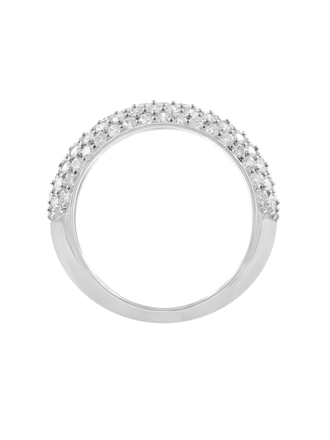 Gran Anillo Cintillo Engaste en Pavé Oro Blanco 18K 3