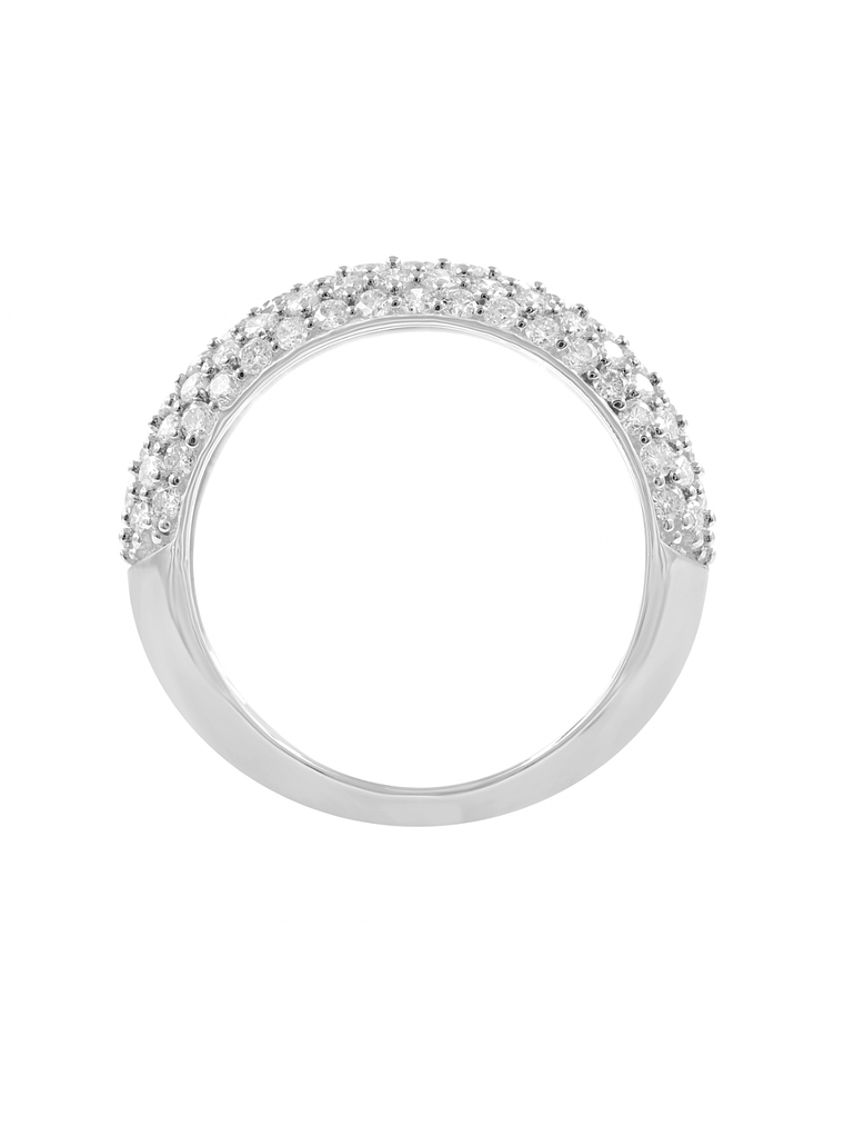 Gran Anillo Cintillo Engaste en Pavé Oro Blanco 18K 3