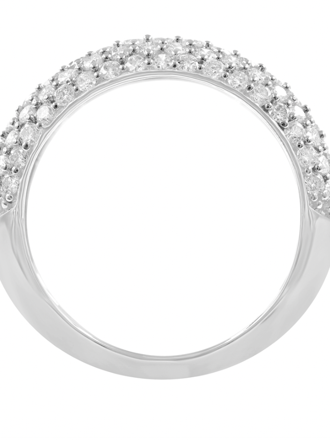 Gran Anillo Cintillo Engaste en Pavé Oro Blanco 18K 3