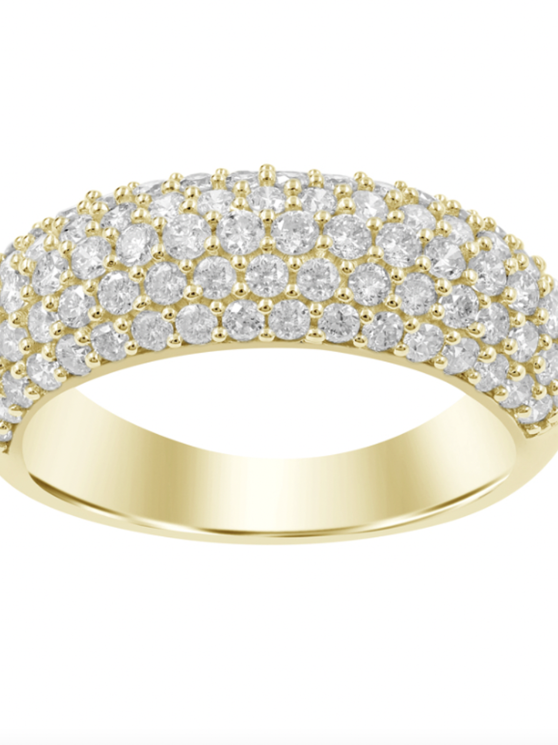 Gran Anillo Cintillo Engaste en Pavé Oro Amarillo 18K 1