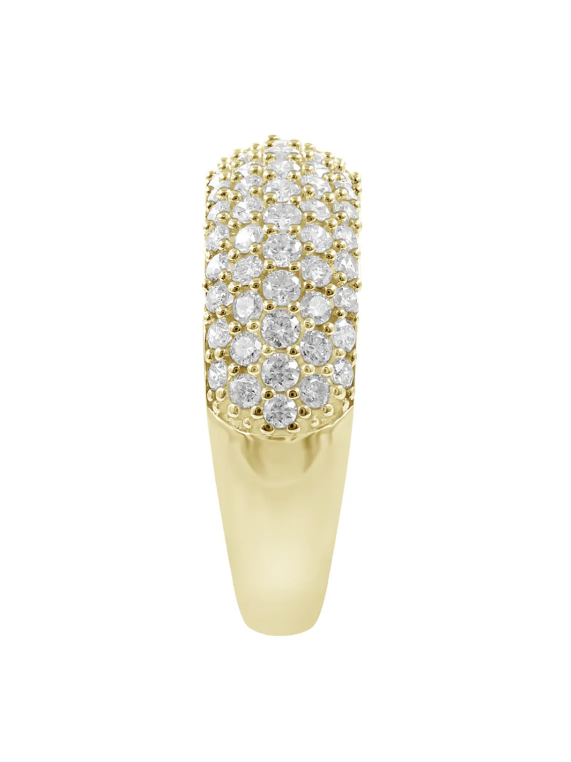 Gran Anillo Cintillo Engaste en Pavé Oro Amarillo 18K 2