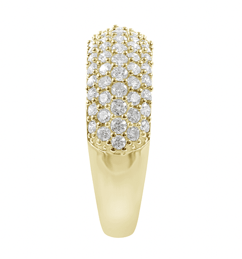 Gran Anillo Cintillo Engaste en Pavé Oro Amarillo 18K