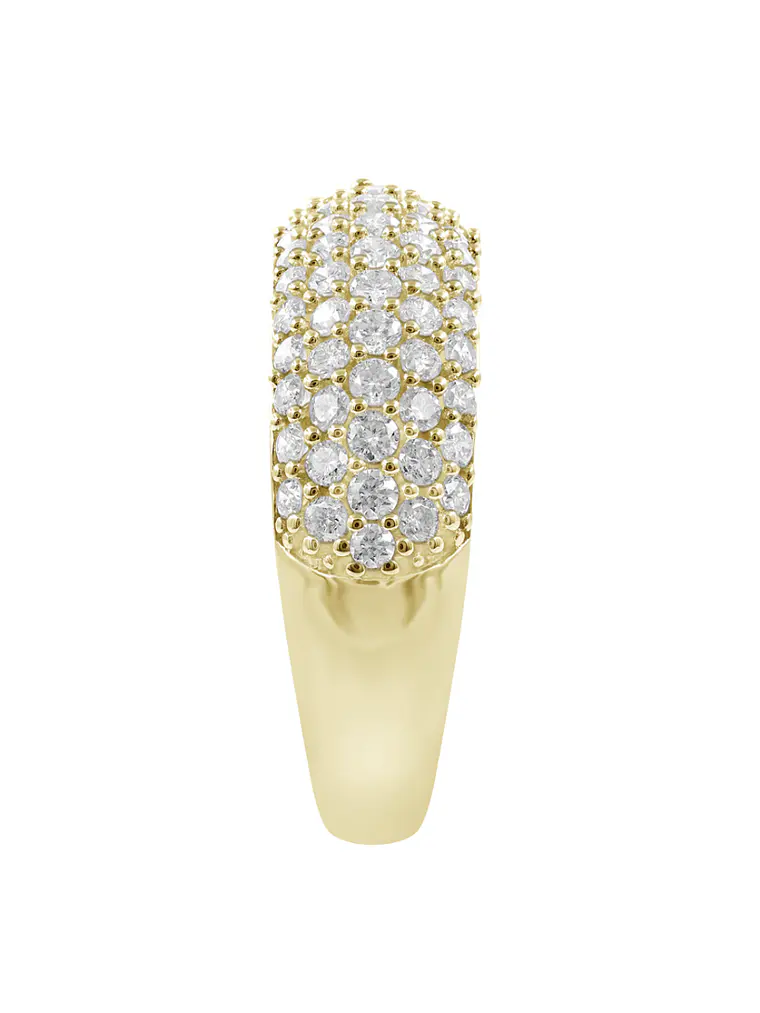 Gran Anillo Cintillo Engaste en Pavé Oro Amarillo 18K 2