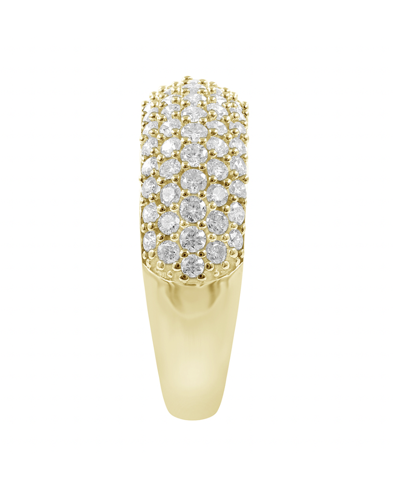 Gran Anillo Cintillo Engaste en Pavé Oro Amarillo 18K