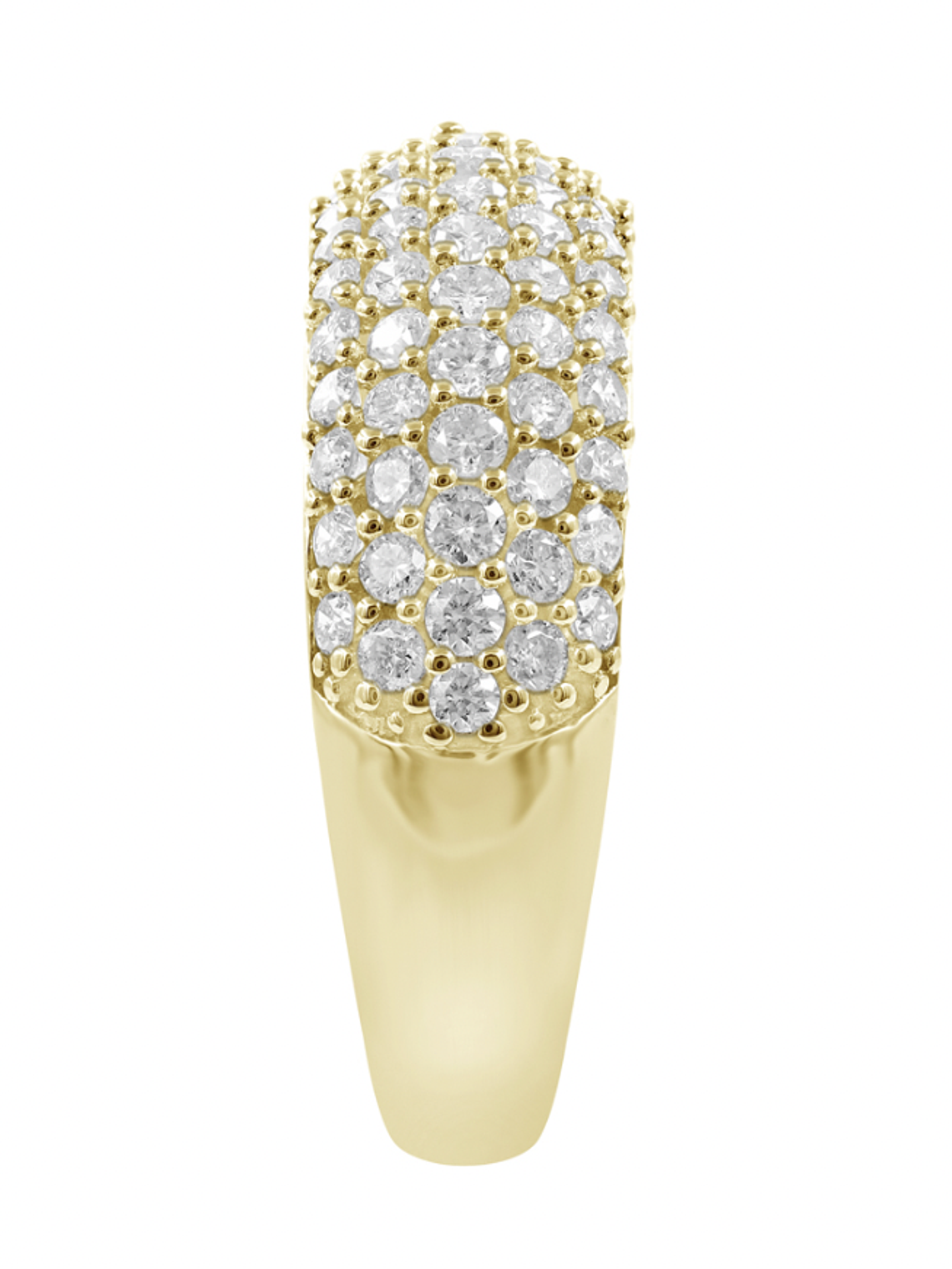 Gran Anillo Cintillo Engaste en Pavé Oro Amarillo 18K 2