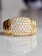 Maxi Anillo Lujo Moderno Ancho Diamantes Oro Amarillo 18K - Miniatura 1