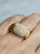 Maxi Anillo Lujo Moderno Ancho Diamantes Oro Amarillo 18K - Miniatura 2