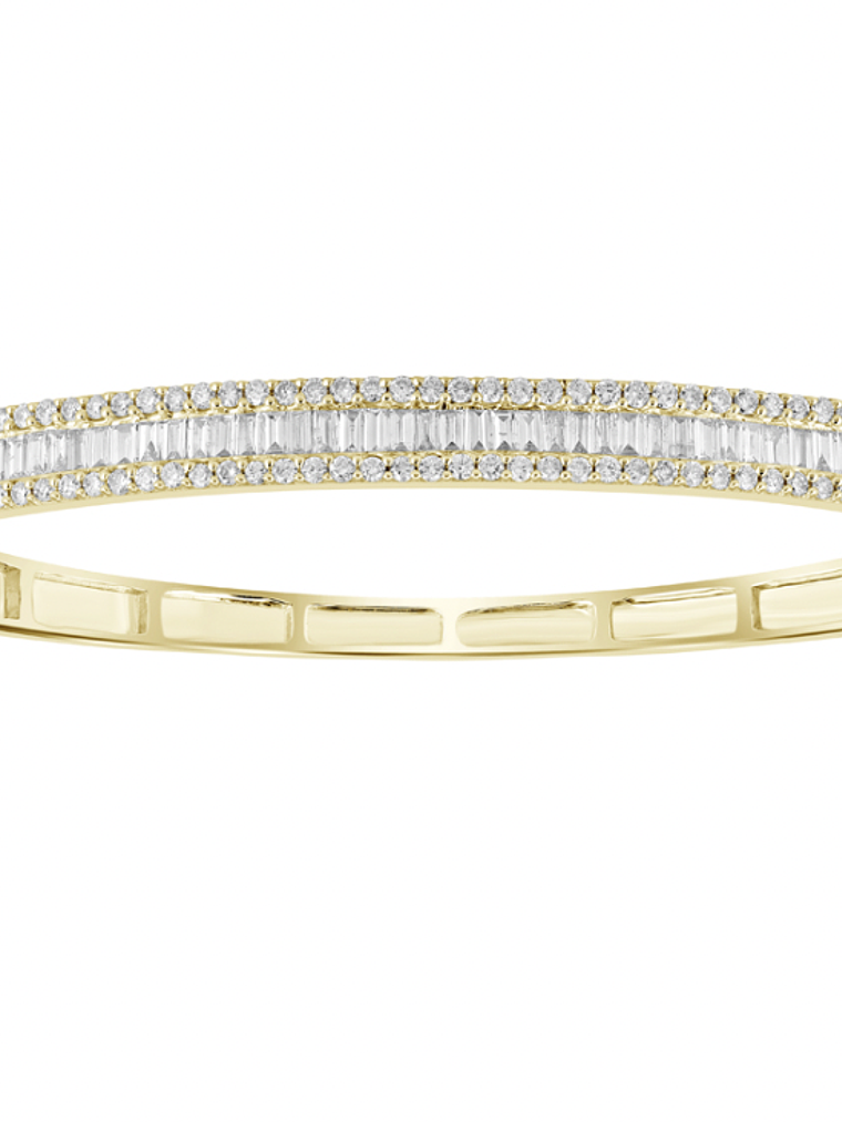 Preciosa Esclava Triple Diamantes en Oro Amarillo 18K 1