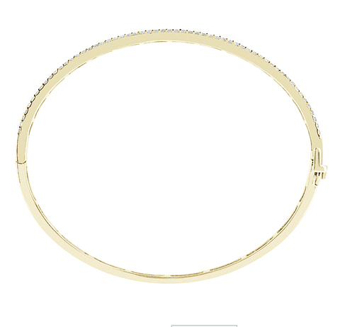 Preciosa Esclava Triple Diamantes en Oro Amarillo 18K