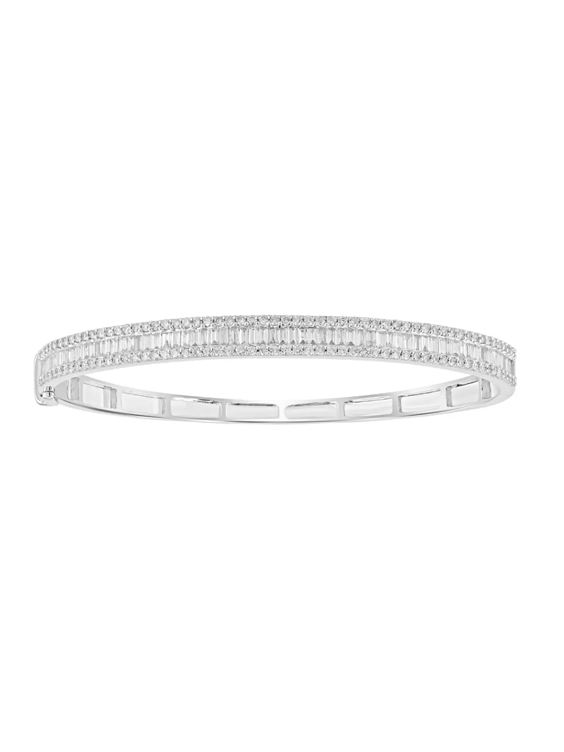 Preciosa Esclava Triple Diamantes en Oro Blanco 18K 4
