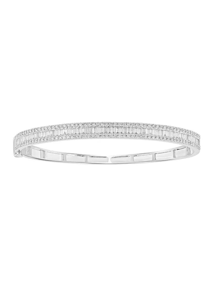 Preciosa Esclava Triple Diamantes en Oro Blanco 18K 4