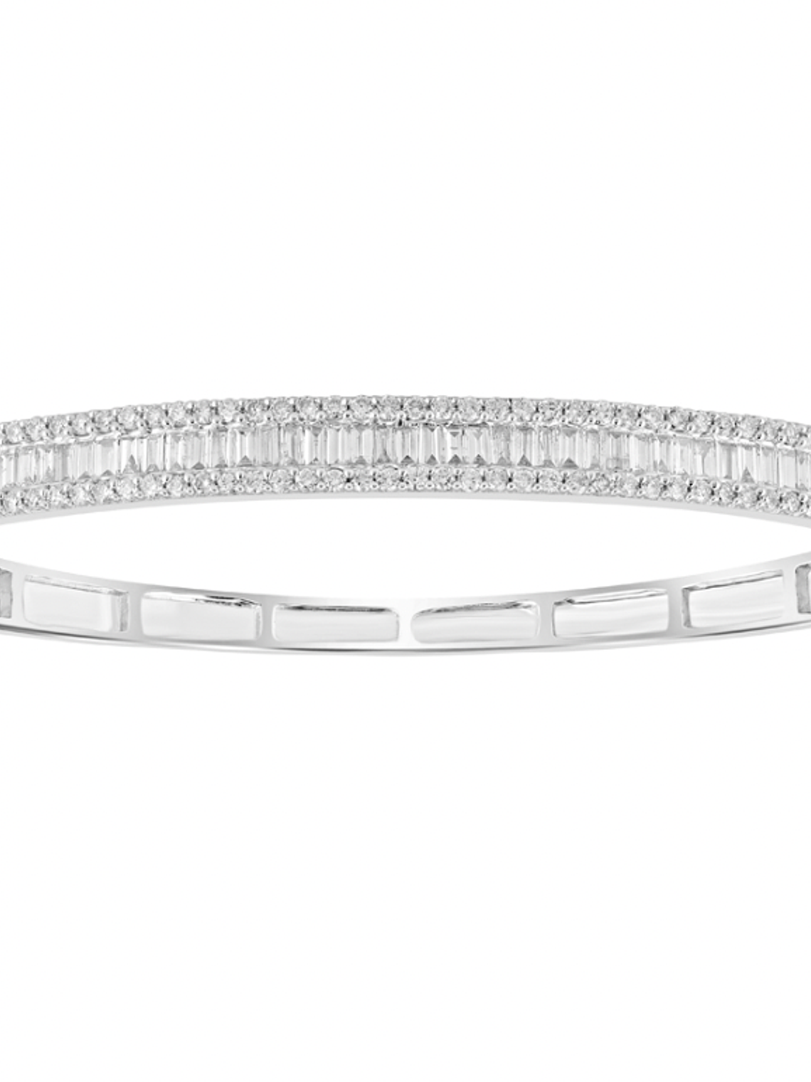 Preciosa Esclava Triple Diamantes en Oro Blanco 18K 4