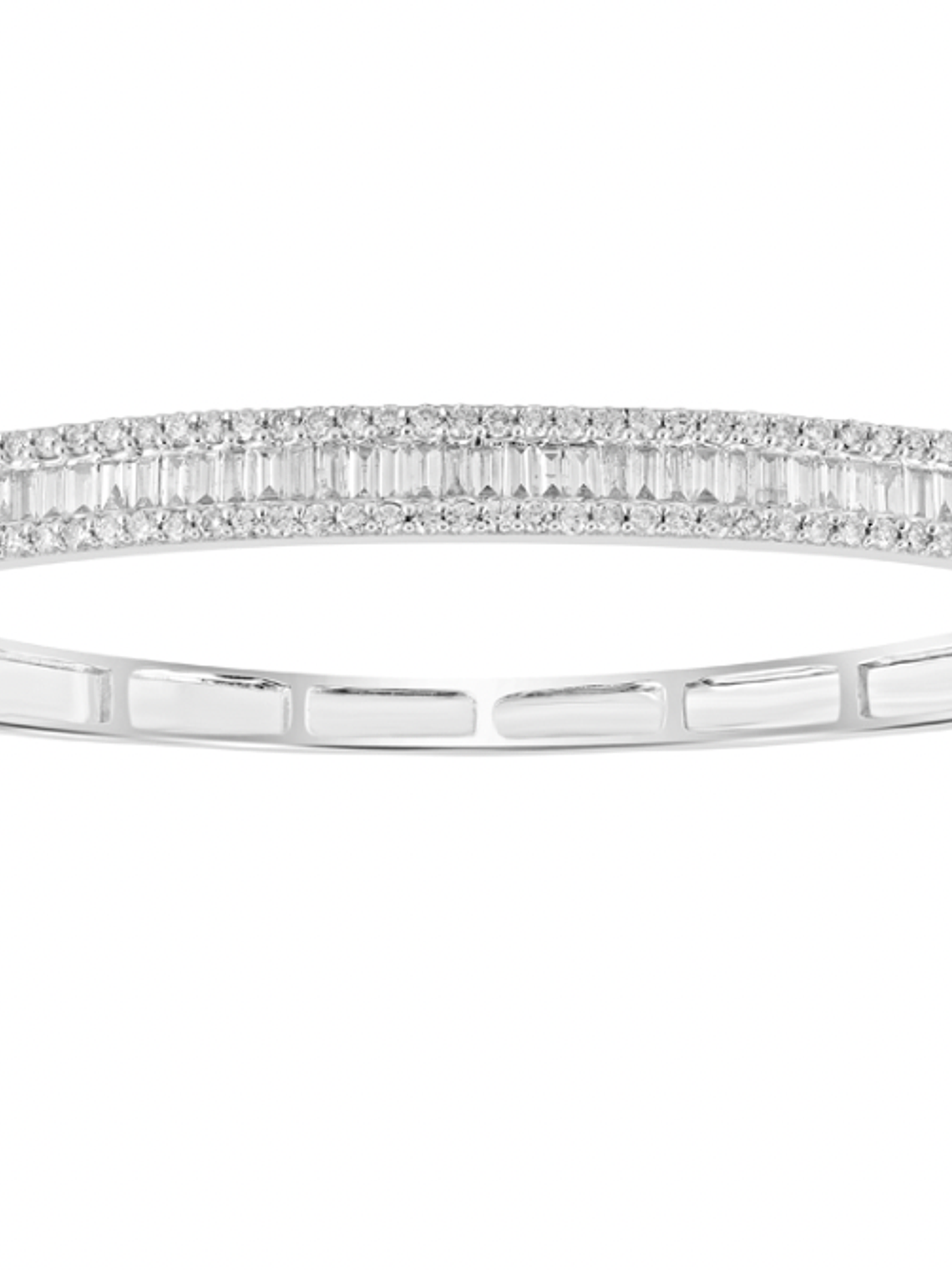 Preciosa Esclava Triple Diamantes en Oro Blanco 18K 1