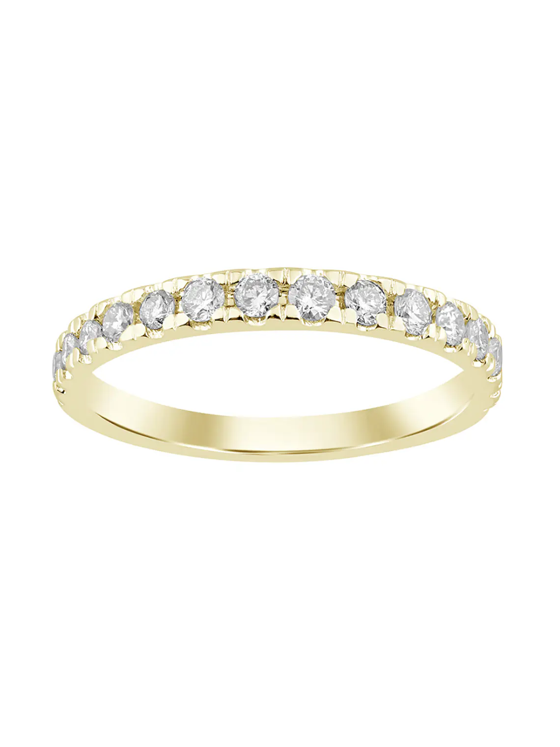 Anillo Medio Cintillo 15 Diamantes en Oro Amarillo 18K 1
