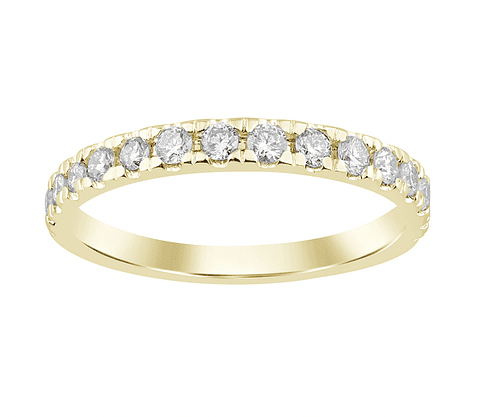 Anillo Medio Cintillo 15 Diamantes en Oro Amarillo 18K