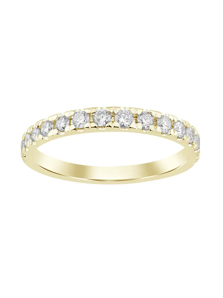 Anillo Medio Cintillo 15 Diamantes en Oro Amarillo 18K 1