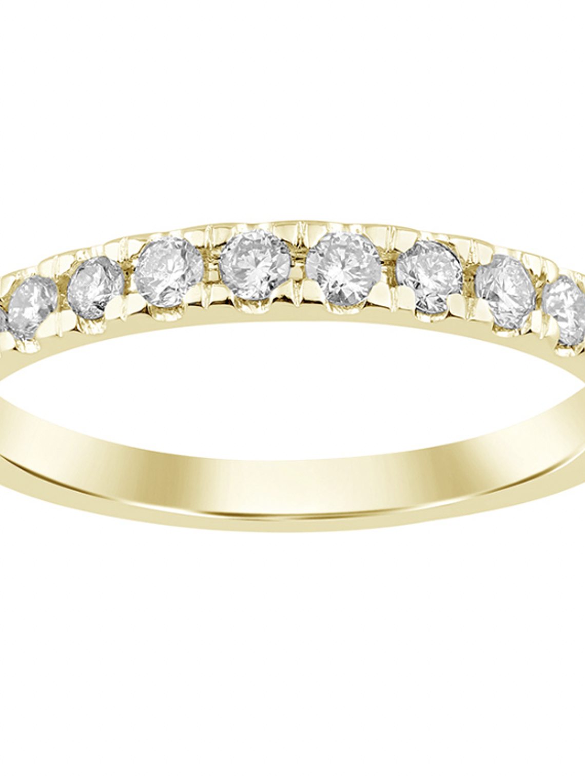 Anillo Medio Cintillo 15 Diamantes en Oro Amarillo 18K 1