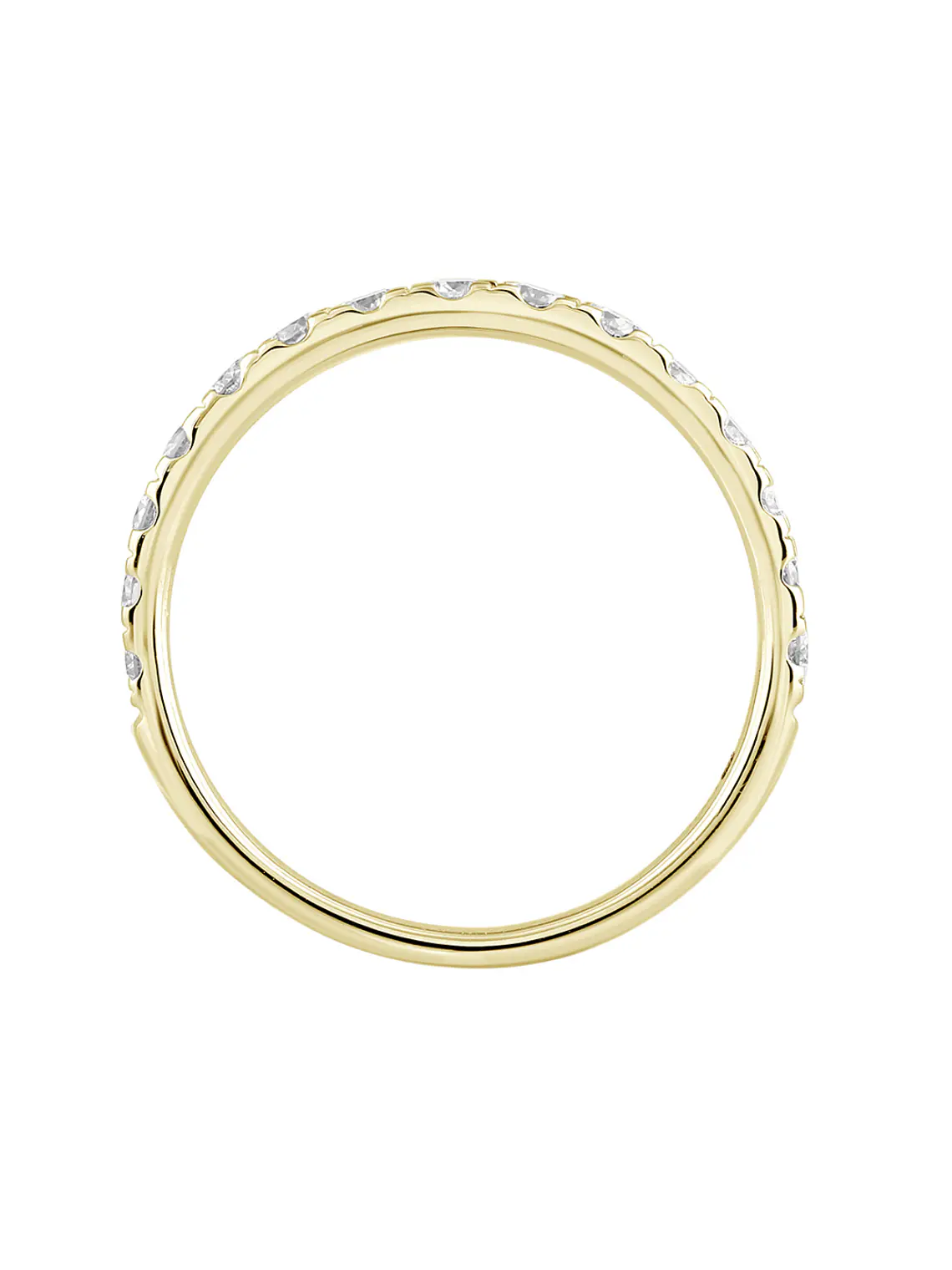 Anillo Medio Cintillo 15 Diamantes en Oro Amarillo 18K 2