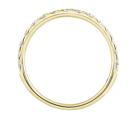 Anillo Medio Cintillo 15 Diamantes en Oro Amarillo 18K