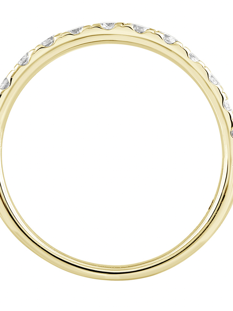 Anillo Medio Cintillo 15 Diamantes en Oro Amarillo 18K 2