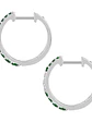 Aros Argollas Esmeraldas y Diamantes Oro Blanco 18K - Miniatura 3