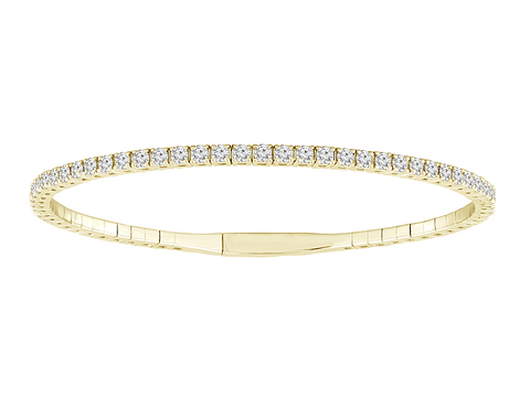 Maravillosa Esclava Flexible Irrompible Diamantes en Oro Amarillo 18K