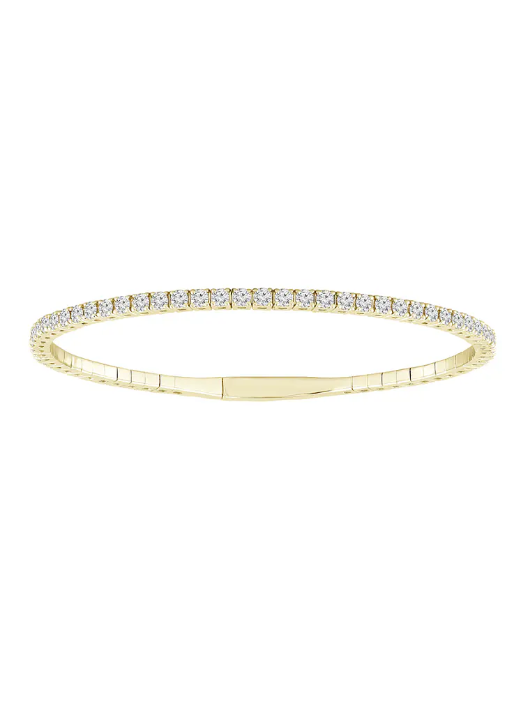 Maravillosa Esclava Flexible Irrompible Diamantes en Oro Amarillo 18K 1