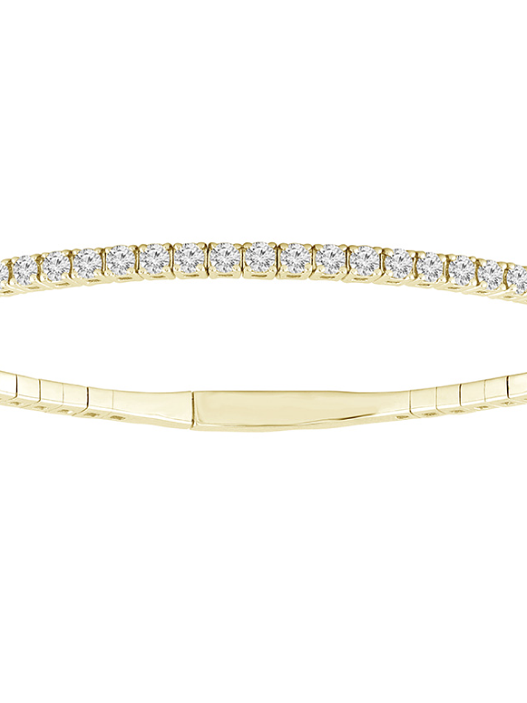 Maravillosa Esclava Flexible Irrompible Diamantes en Oro Amarillo 18K 1