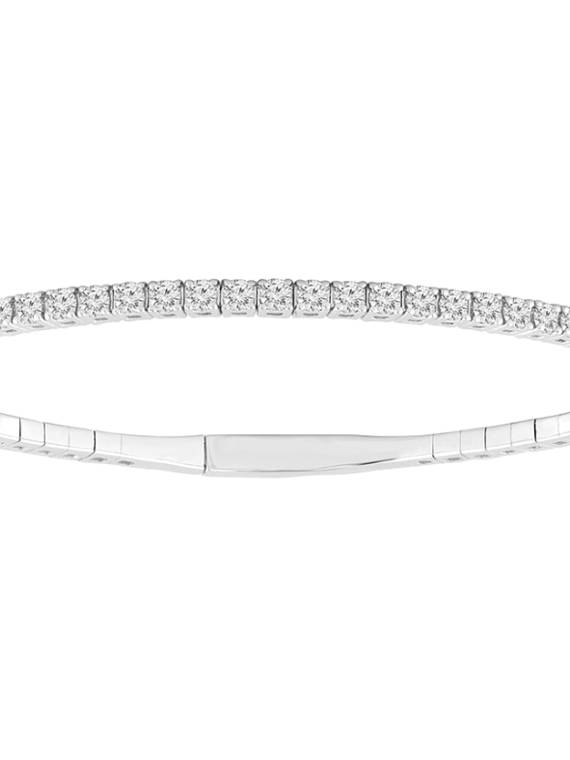 Maravillosa Esclava Flexible Irrompible Diamantes en Oro Blanco 18K 1