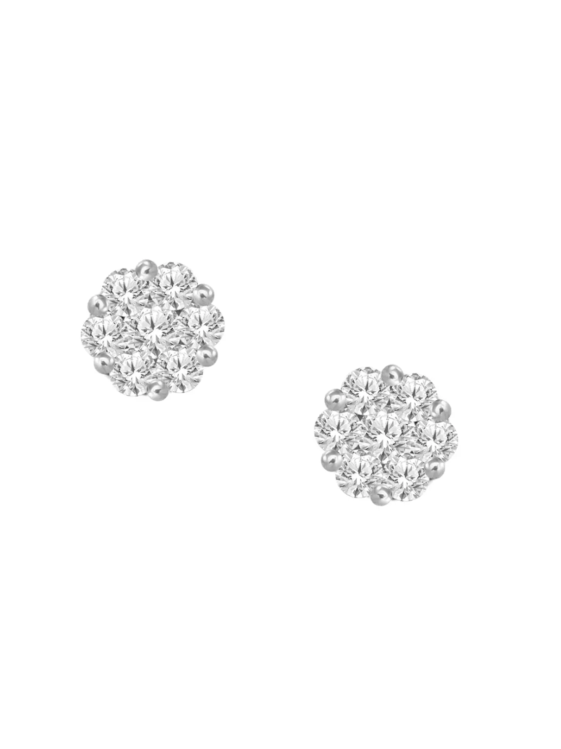 Aros Rosetas Diamantes en Oro Blanco 18K 3