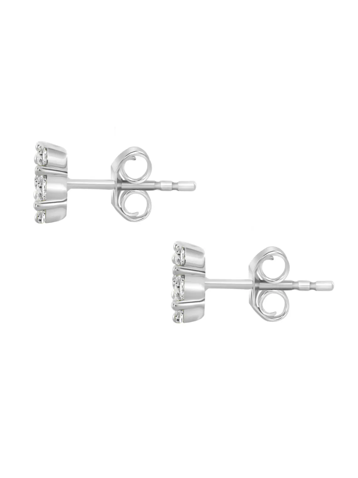 Aros Rosetas Diamantes en Oro Blanco 18K 5