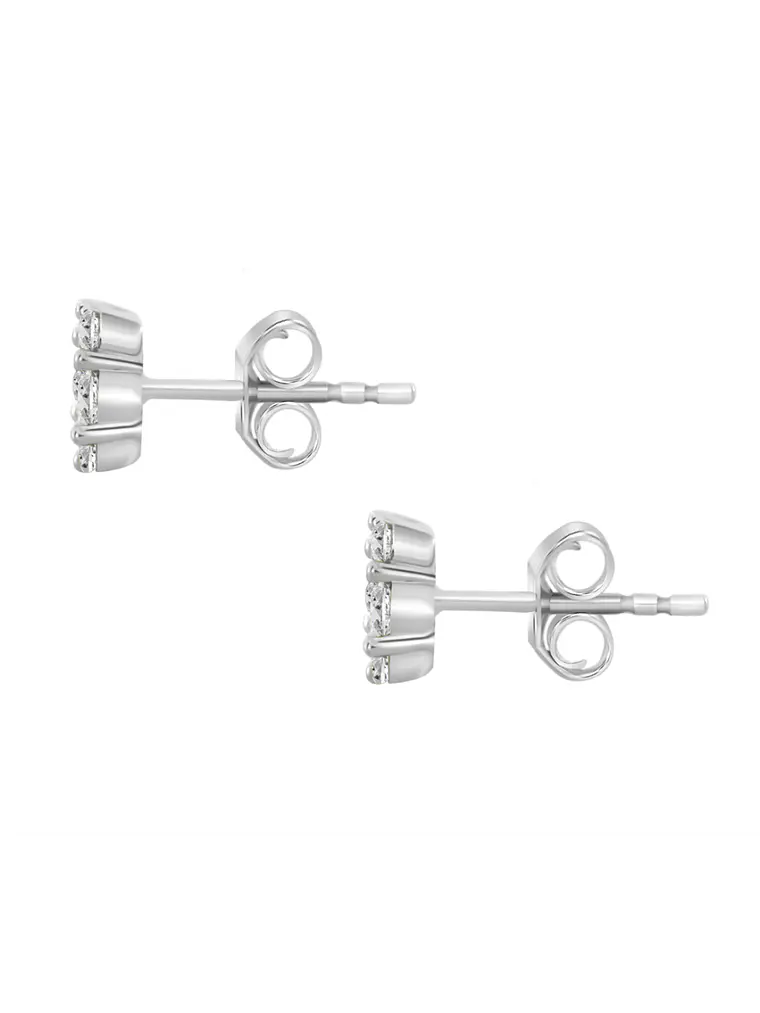 Aros Rosetas Diamantes en Oro Blanco 18K 5