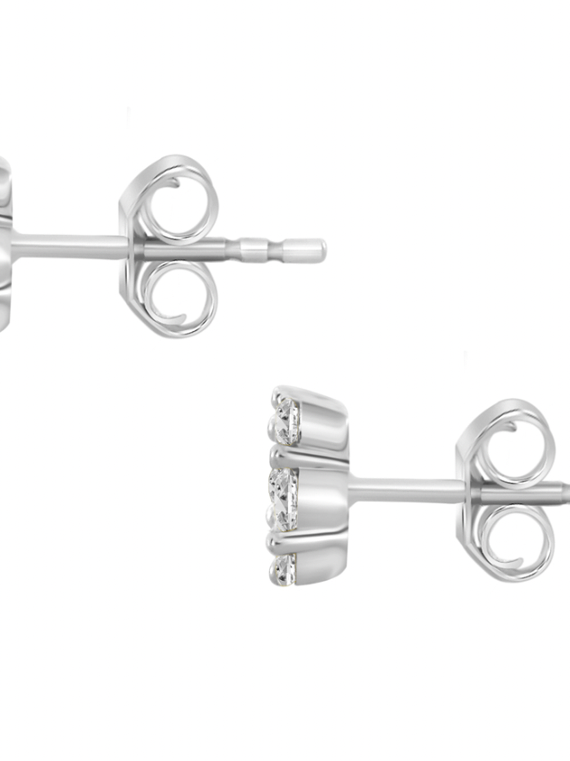 Aros Rosetas Diamantes en Oro Blanco 18K 5