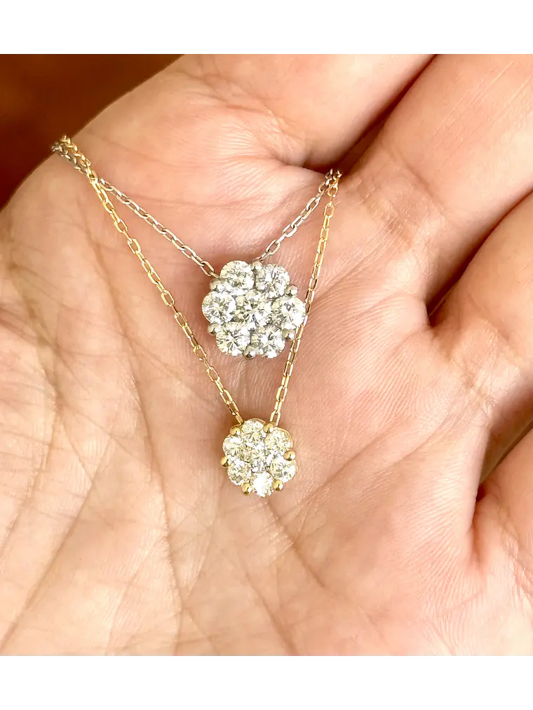 Collar Maxi Roseta Diamantes Oro Blanco 18K 2