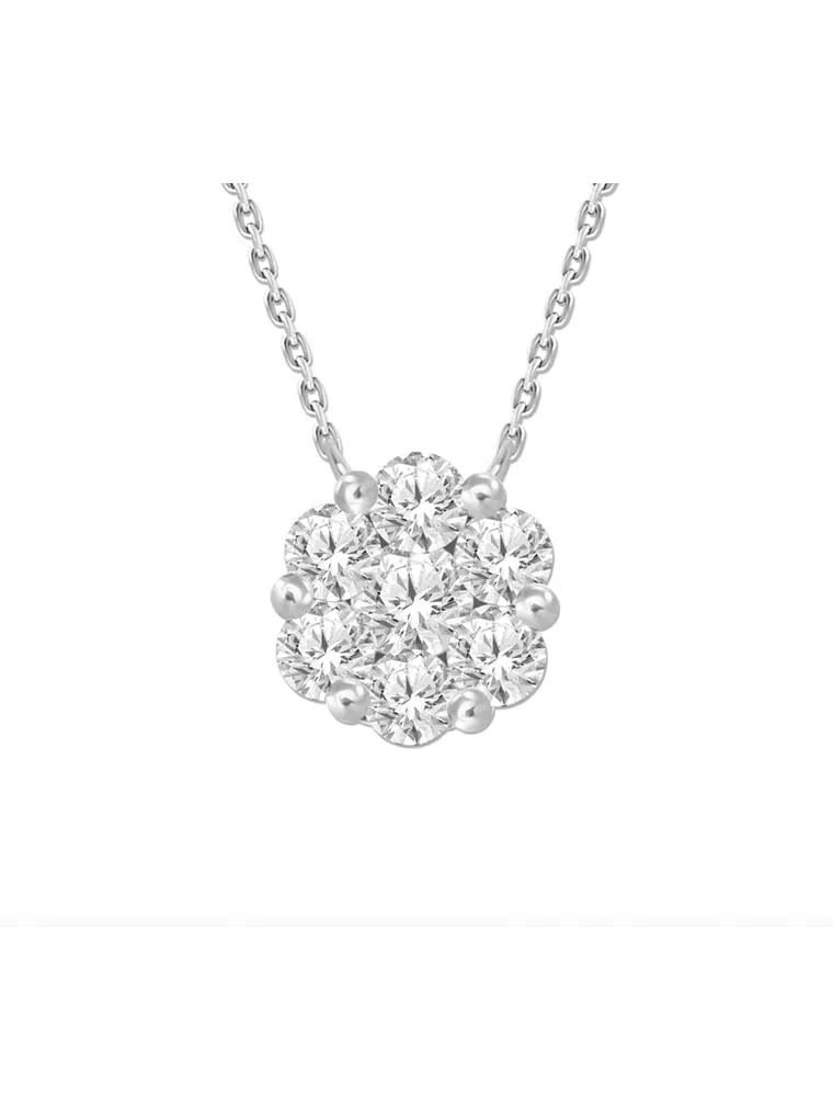 Collar Maxi Roseta Diamantes Oro Blanco 18K 1