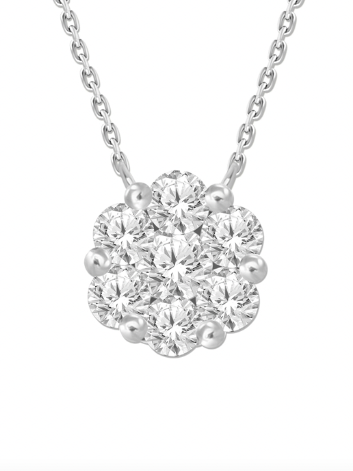 Collar Maxi Roseta Diamantes Oro Blanco 18K 1