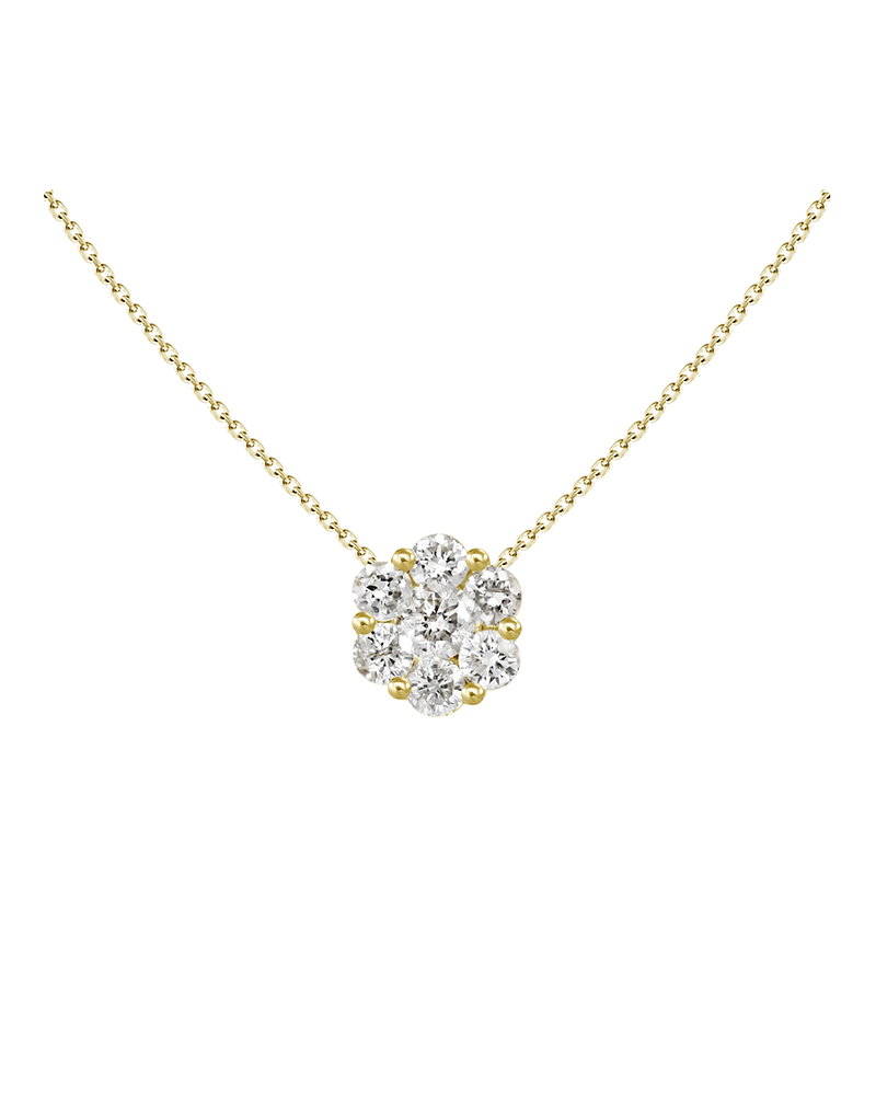 Collar Roseta Diamantes Oro Amarillo 18K