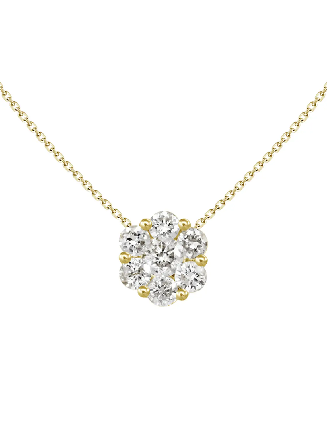 Collar Roseta Diamantes Oro Amarillo 18K 1