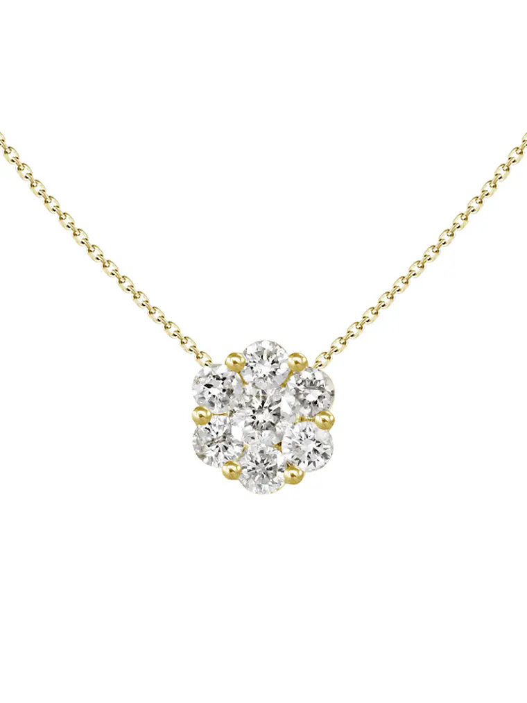 Collar Roseta Diamantes Oro Amarillo 18K 1